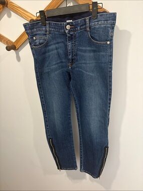 Stella McCartney Skinny Ankle Zipper Cropped Jeans